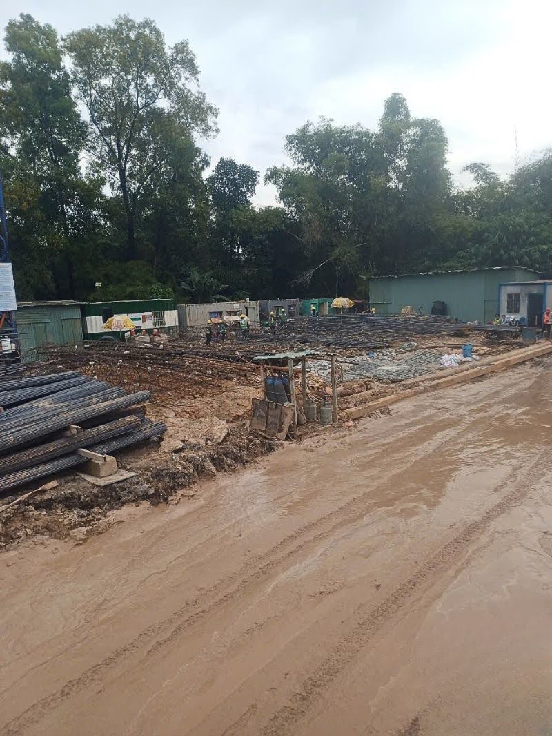 Thi công cọc khoan nhồi D800.